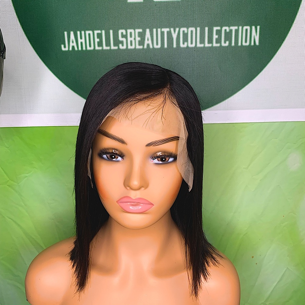 14” Transparent lace front Bob wig 100% human hair